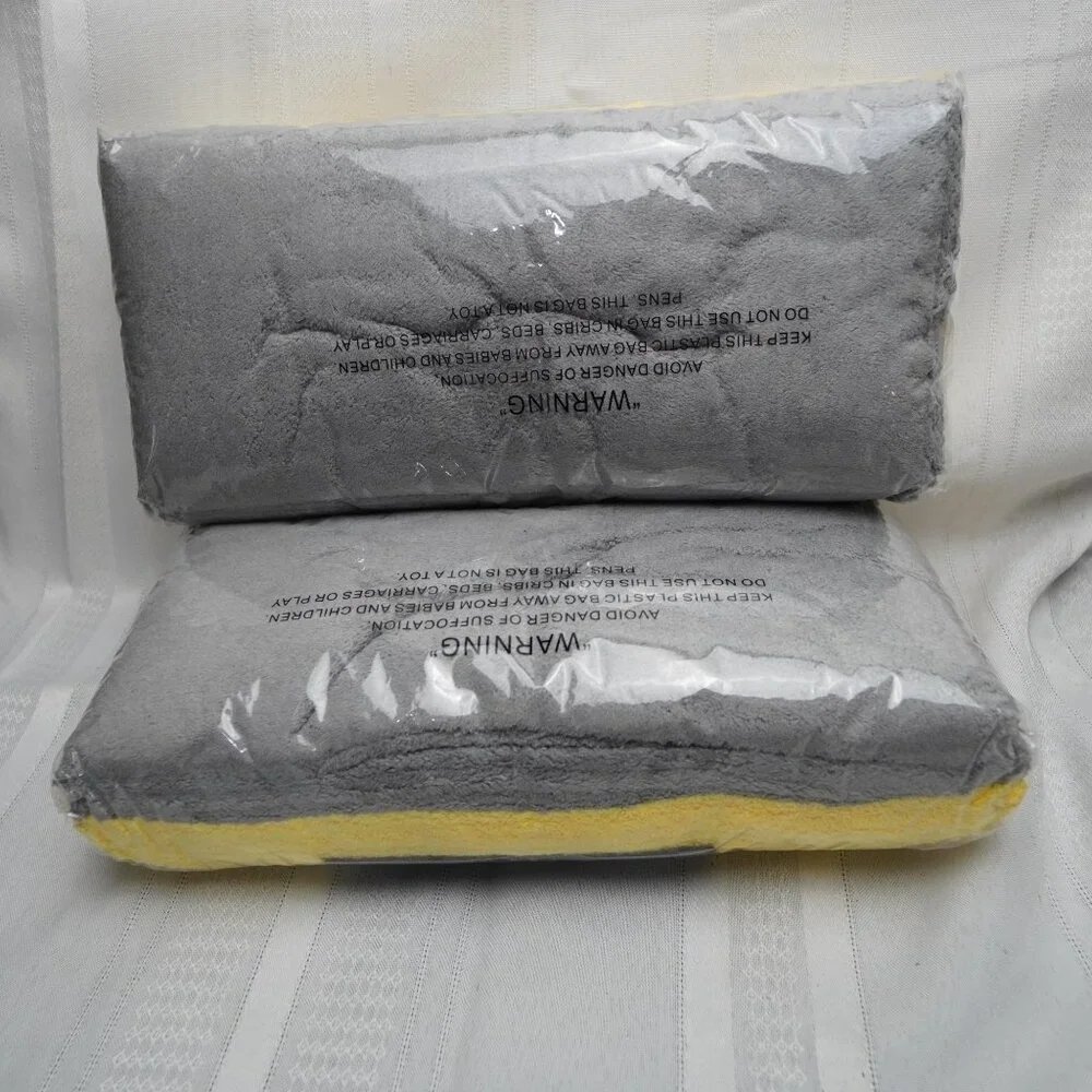 MoonQueen 12 Pack Premium Facial Cloths Microfiber Yellow Gray Towels 2 Sets
